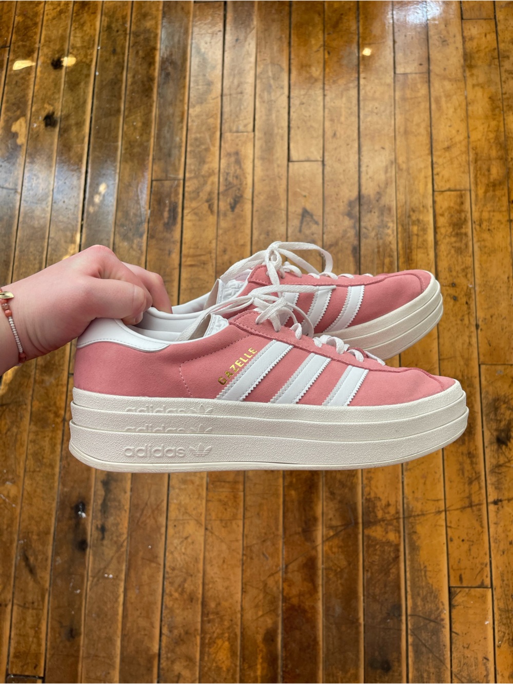 pink adidas gazelle bold size 11